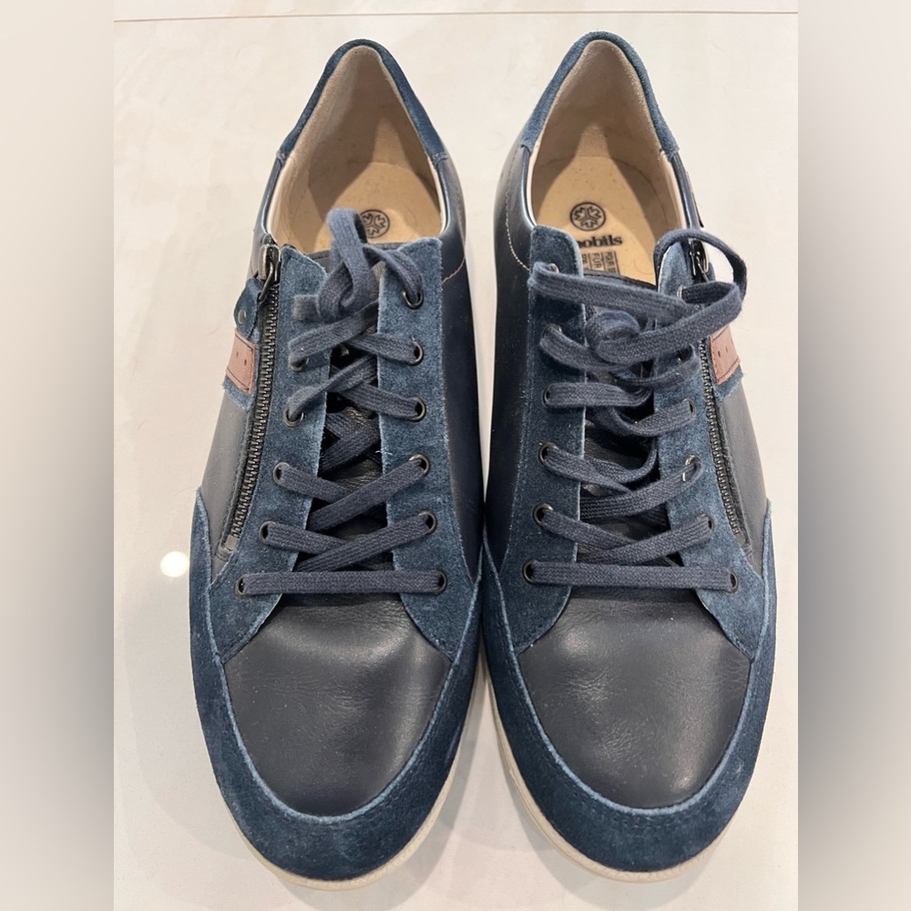 Men Shoes leather, US Size 11, blue with brown